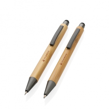 Logotrade promotional items photo of: Bamboo modern pen set in box