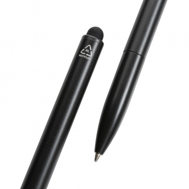 Logo trade business gifts image of: Kymi RCS certified recycled aluminium pen with stylus