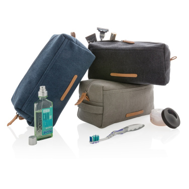 Logo trade promotional items image of: Canvas toiletry bag PVC free