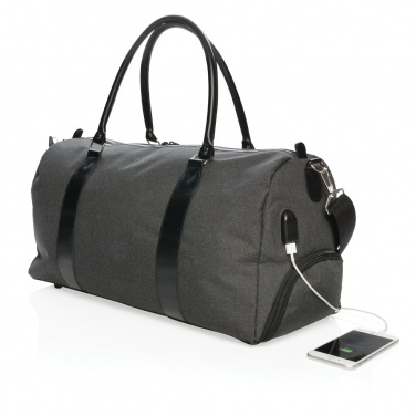 Logo trade promotional gifts picture of: Weekend bag with USB A output