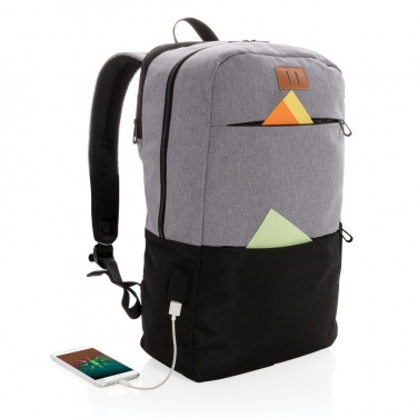 Logotrade promotional gift picture of: Modern 15.6" USB & RFID laptop backpack PVC free
