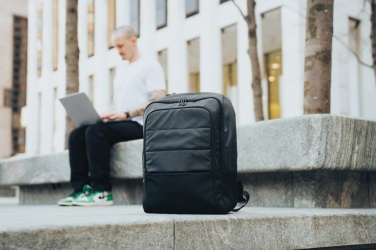 Logo trade promotional merchandise photo of: Armond AWARE™ RPET 15.6 inch deluxe laptop backpack