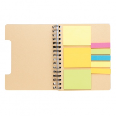 Logo trade promotional gifts picture of: A5 Kraft spiral notebook with sticky notes