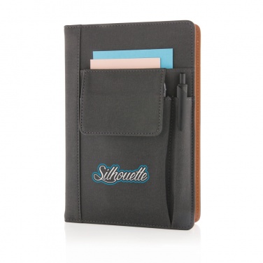 Logo trade corporate gifts image of: Notebook with phone pocket