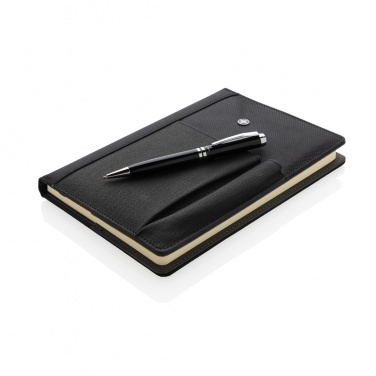 Logo trade promotional giveaways image of: Refillable notebook and pen set