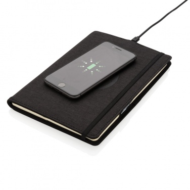 Logo trade business gift photo of: Air 5W wireless charging refillable journal cover A5