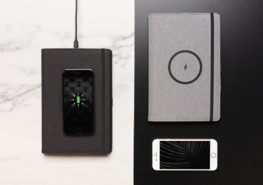Logo trade corporate gifts picture of: Air 5W wireless charging refillable journal cover A5