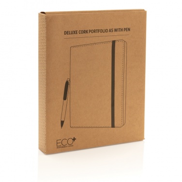 Logo trade promotional products picture of: Deluxe cork portfolio A5 with pen