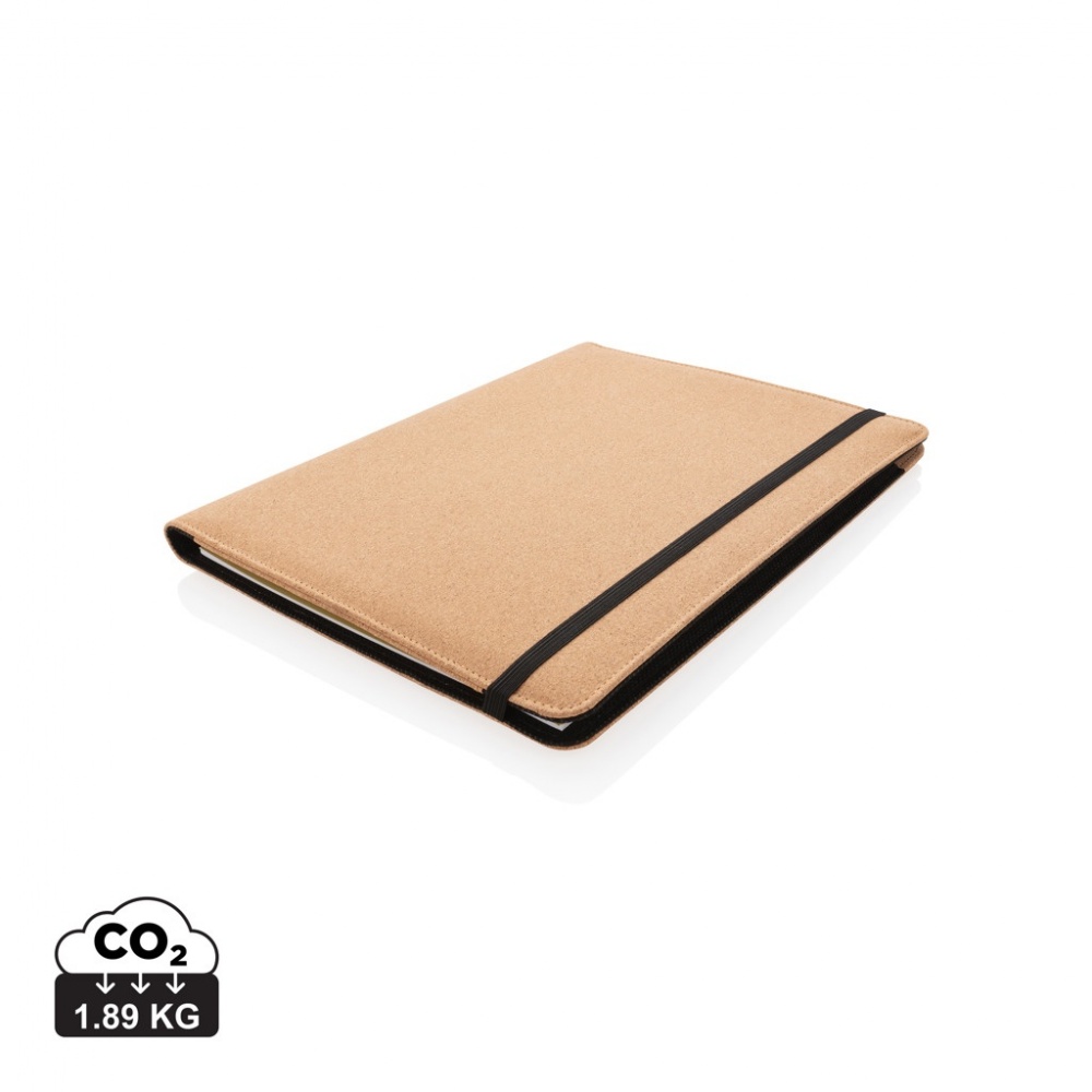 Logo trade promotional merchandise image of: Deluxe cork portfolio A4 with pen