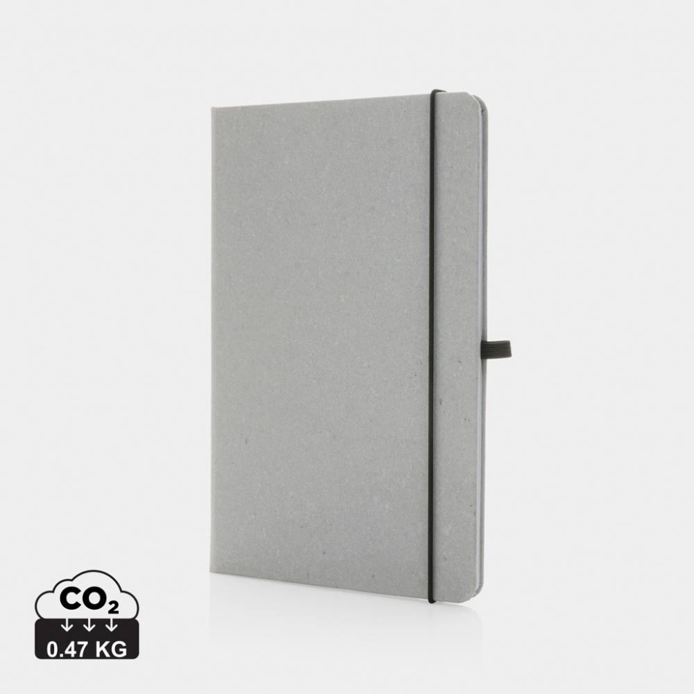Logo trade corporate gifts picture of: Recycled leather hardcover notebook A5
