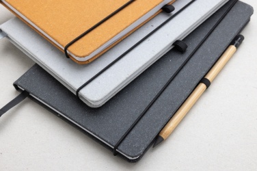 Logo trade promotional product photo of: Recycled leather hardcover notebook A5