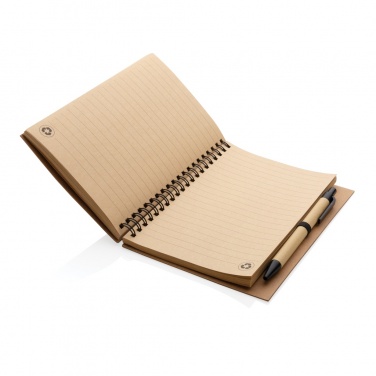 Logotrade promotional gift image of: Kraft spiral notebook with pen