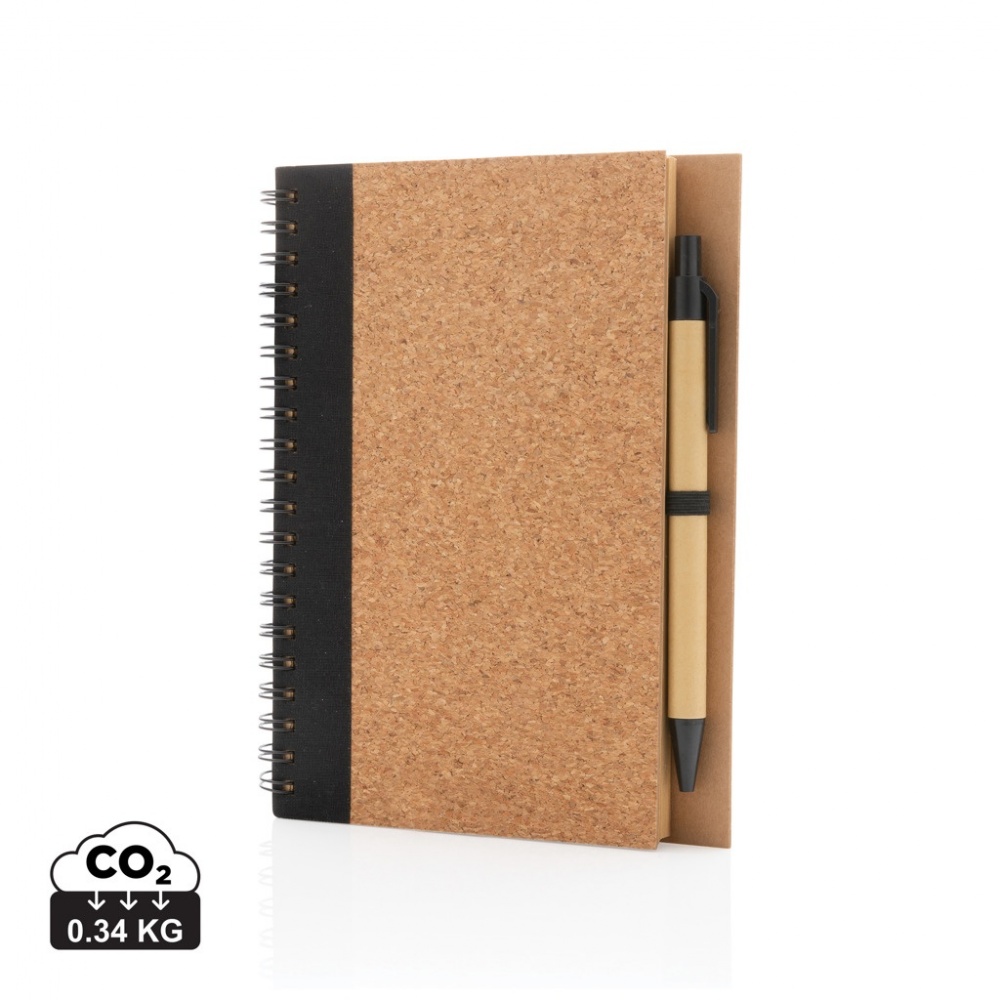 Logotrade advertising products photo of: Cork spiral notebook with pen