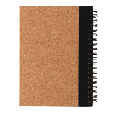 Logo trade advertising products image of: Cork spiral notebook with pen