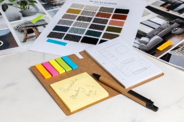 Logotrade promotional item picture of: Kraft sticky notes A6 booklet with pen