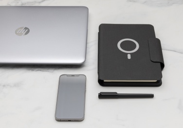 Logo trade corporate gifts image of: Artic Magnetic 10W wireless charging A5 notebook