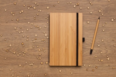 Logotrade promotional giveaway image of: Bamboo notebook and infinity pencil set