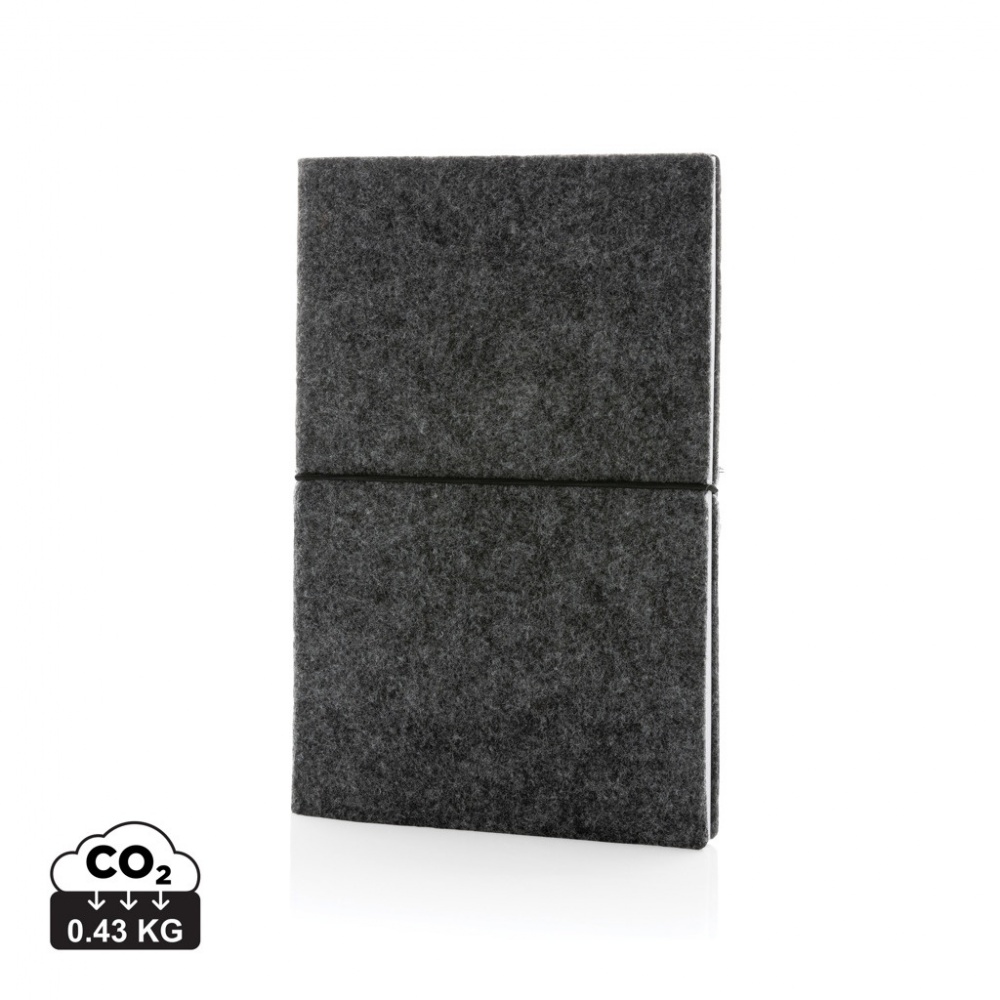 Logo trade advertising products picture of: GRS certified recycled felt A5 softcover notebook