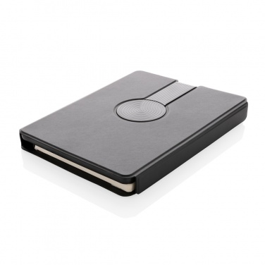 Logotrade corporate gift image of: Swiss Peak RCS rePU notebook with 2-in-1 wireless charger