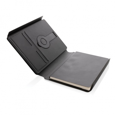 Logotrade business gift image of: Swiss Peak RCS rePU notebook with 2-in-1 wireless charger