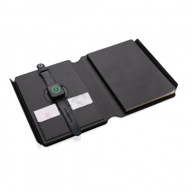 Logo trade promotional product photo of: Swiss Peak RCS rePU notebook with 2-in-1 wireless charger