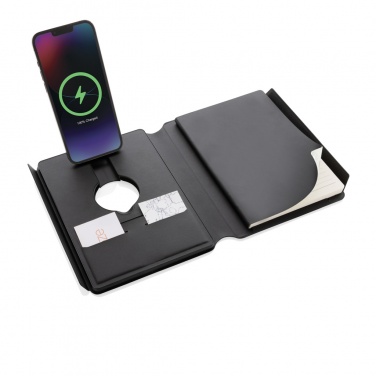 Logo trade business gifts image of: Swiss Peak RCS rePU notebook with 2-in-1 wireless charger