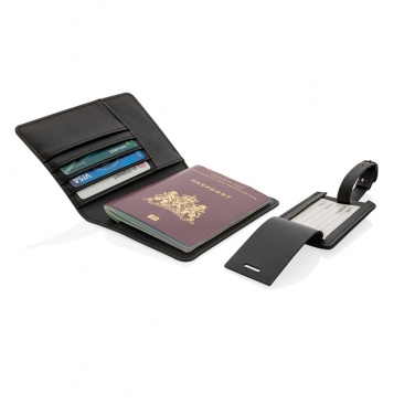 Logo trade corporate gifts picture of: Swiss Peak GRS recycled PU travel gift set