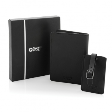 Logotrade promotional giveaway image of: Swiss Peak GRS recycled PU travel gift set