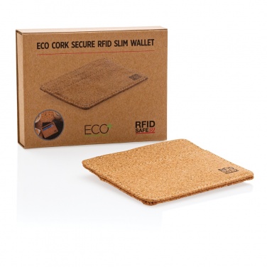 Logo trade promotional gift photo of: Cork secure RFID slim wallet