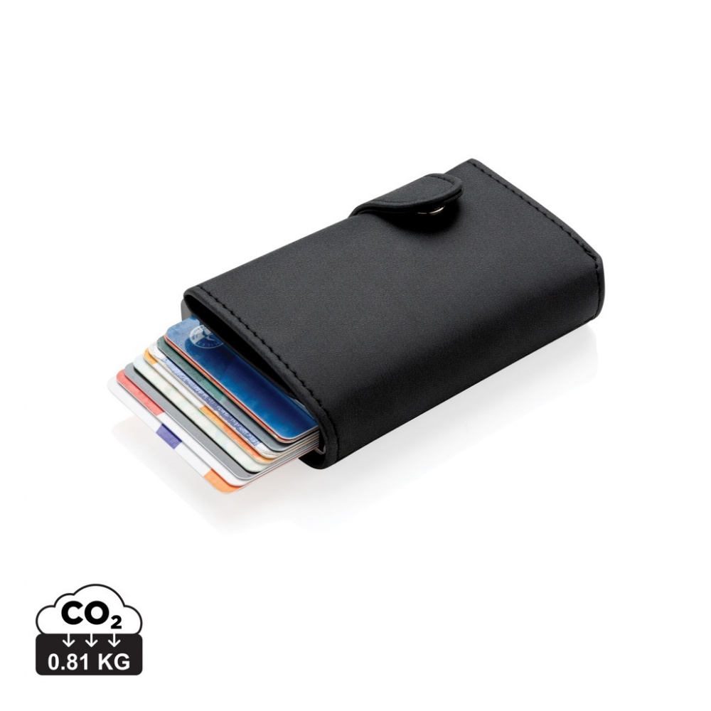 Logo trade promotional merchandise photo of: Standard aluminium RFID cardholder with PU wallet