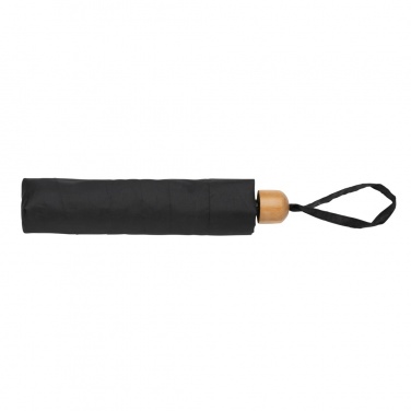 Logo trade business gifts image of: 20.5" Impact AWARE™ RPET 190T Pongee bamboo mini umbrella