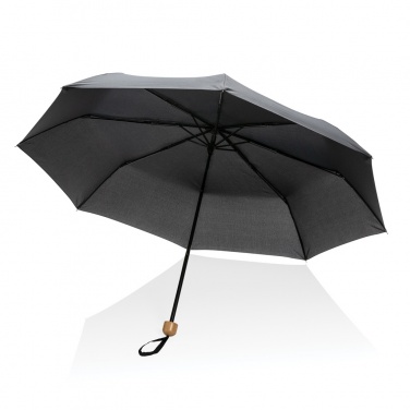 Logo trade promotional merchandise image of: 20.5" Impact AWARE™ RPET 190T Pongee bamboo mini umbrella