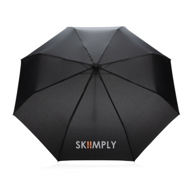 Logo trade promotional item photo of: 20.5" Impact AWARE™ RPET 190T Pongee bamboo mini umbrella