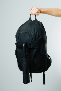 Logo trade advertising products image of: Yara 21" AWARE™ RPET solid colour umbrella with carabiner