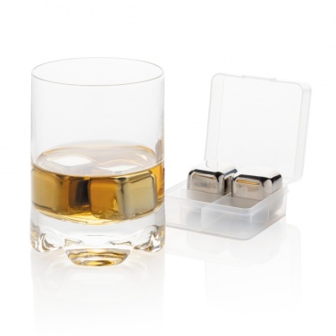Logo trade promotional items picture of: Re-usable stainless steel ice cubes 4pc