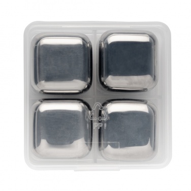 Logotrade corporate gift picture of: Re-usable stainless steel ice cubes 4pc