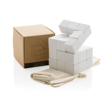 Logo trade promotional giveaway photo of: Wooden brain game in canvas pouch