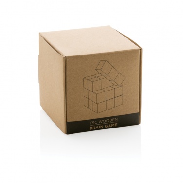 Logo trade promotional giveaways picture of: Wooden brain game in canvas pouch