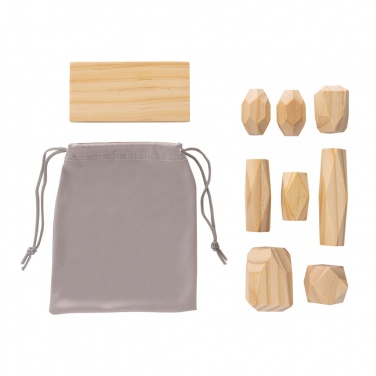 Logotrade promotional giveaway image of: Ukiyo Crios wooden balancing rocks in pouch