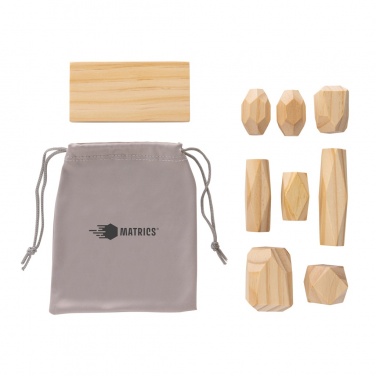 Logotrade promotional giveaways photo of: Ukiyo Crios wooden balancing rocks in pouch