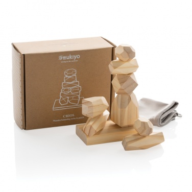Logotrade corporate gifts photo of: Ukiyo Crios wooden balancing rocks in pouch