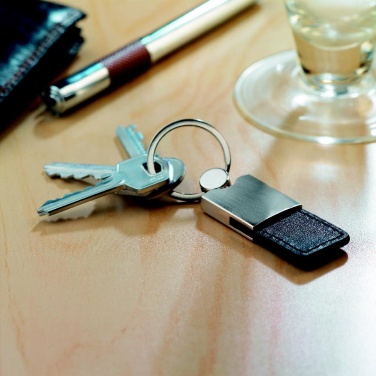 Logo trade promotional products picture of: PU and metal key ring Helsinki
