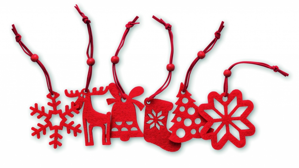 Logotrade business gift image of: Set of 6 felt tree hangers