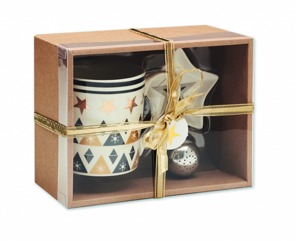 Logo trade corporate gifts image of: Mug mini plate filter in box