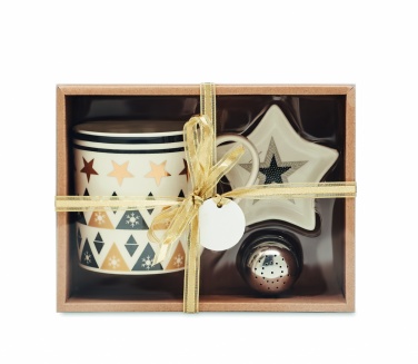 Logo trade business gifts image of: Mug mini plate filter in box