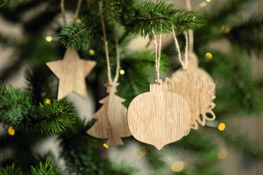 Logotrade promotional items photo of: Set of wooden Xmas ornaments