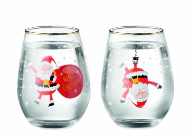 Logo trade promotional merchandise image of: Set of 2 Christmas glasses