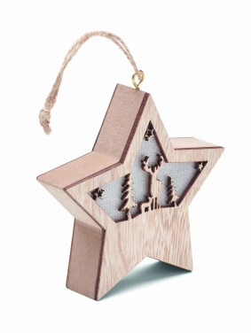 Logo trade promotional giveaway photo of: MDF star with light