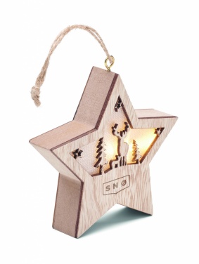 Logo trade corporate gifts image of: MDF star with light