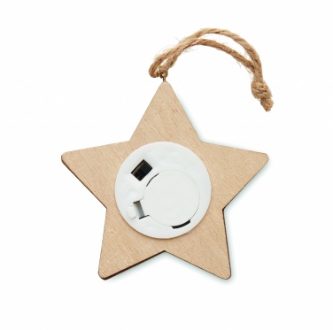 Logo trade advertising products image of: Wooden weed star with lights